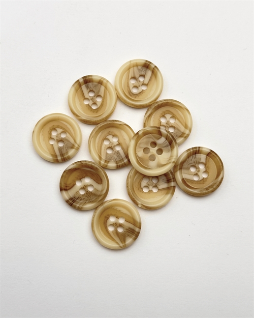 Knap 18 mm - Plastik - Karamel Swirl