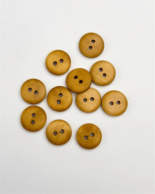 Knap 15mm - m. 2 hul - Teak Look